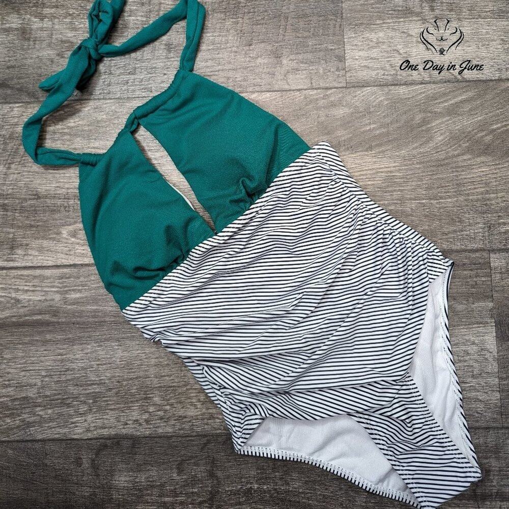 Shekini V Neck One Piece Swimsuit Size S